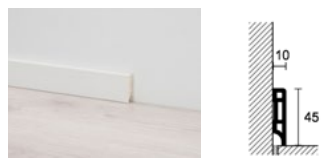 BATTISCOPA DÉCO CLAP IN PVC SQUADRATO BIANCO