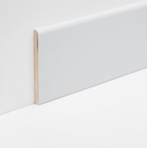 BATTISCOPA IN NOCE TANGANIKA TONDO LACCATO BIANCO 100X10 MM