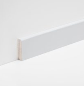 BATTISCOPA IN NOCE TANGANIKA SQUADRATO LACCATO BIANCO 50X13 MM