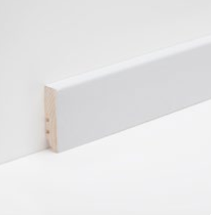 BATTISCOPA IN NOCE TANGANIKA SQUADRATO LACCATO BIANCO 60X16 MM