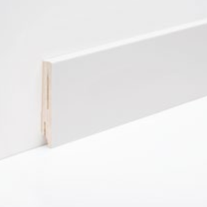 BATTISCOPA IN NOCE TANGANIKA SQUADRATO LACCATO BIANCO 80X13 MM