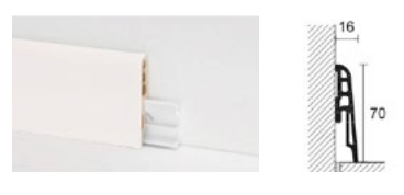 BATTISCOPA DÉCO CLAP IN PVC TONDO BIANCO