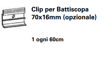 CLIP PER BATTISCOPA DÉCO CLAP IN PVC 70X16