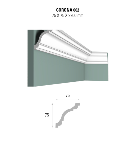 CORNICE PER SOFFITTO POLISTIRENE DÉCO DECKING CORONA C002