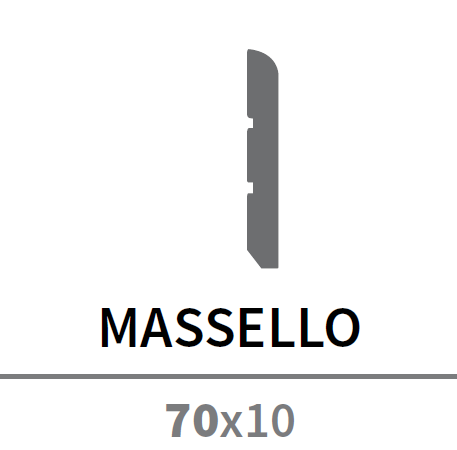 WOODCO BATTISCOPA D'ARREDO MASSELLO 70X10