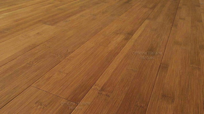 PARQUET BAMBOO OFFICINE ITALIANE MASSELLO NODO LARGO ORIZZONTALE CARBONIZZATO E SPAZZOLATO OCF-S