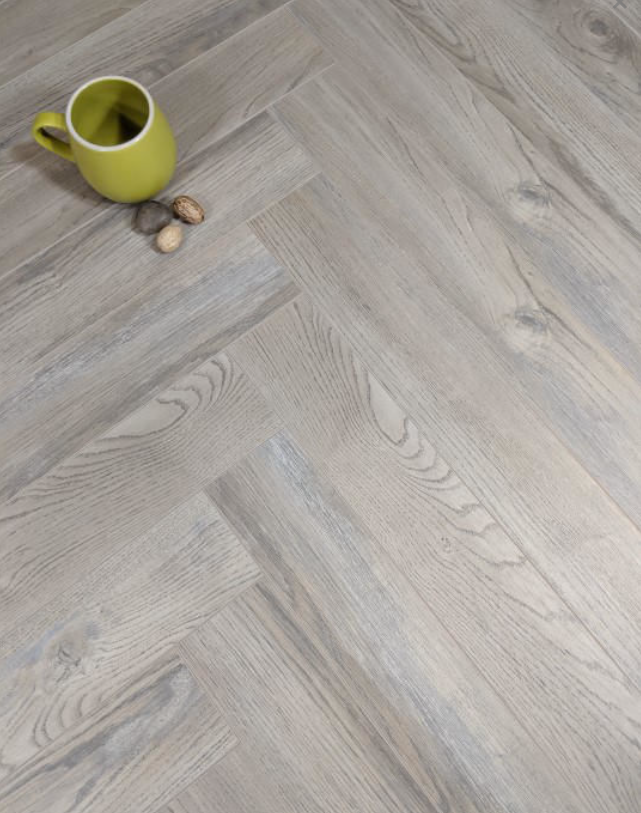 PARQUET OFFICINE ITALIANE SPINA SMALL ROVERE GREY R-S90-GSF2-GT CD - 490x70x10/3,6 mm