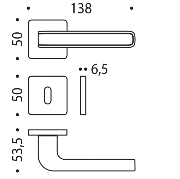 MANIGLIA COLOMBO DESIGN TECNO MO11R ROSETTA BASSA