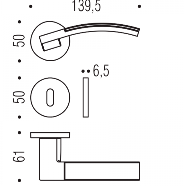 MANIGLIA COLOMBO DESIGN TRAMA LC71R ROSETTA BASSA