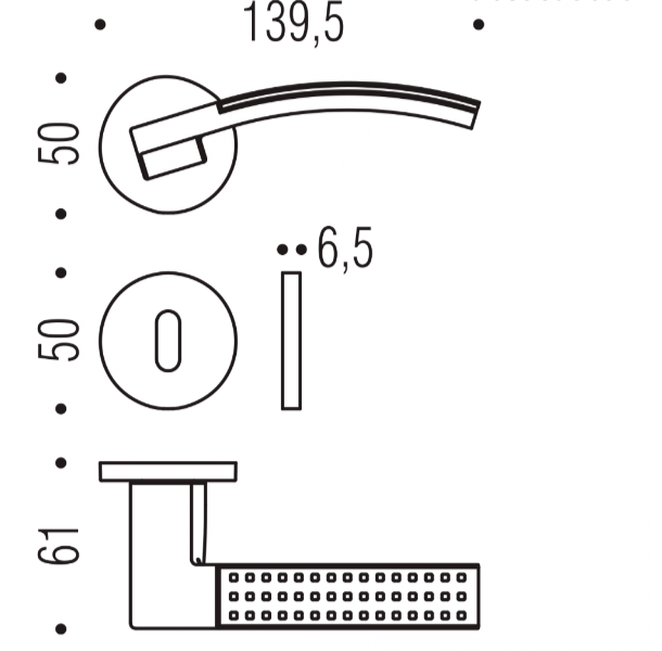MANIGLIA COLOMBO DESIGN TRAMA LC81R ROSETTA BASSA