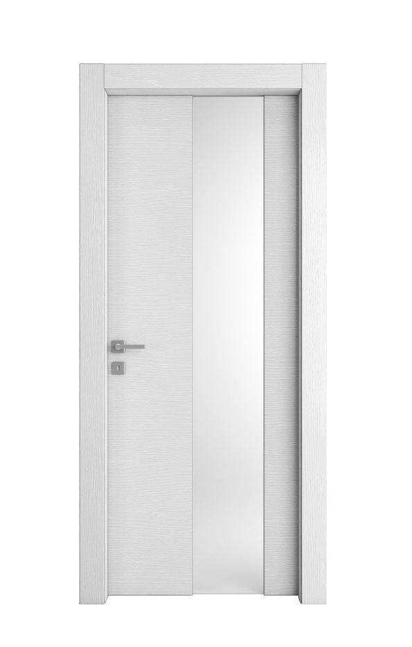 PORTA INTERNA PAIL MOD. VETRO ASIMMETRICO BIANCO FRASSINO