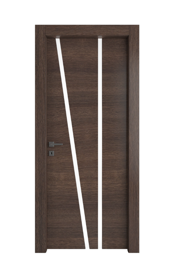 PORTA INTERNA PAIL MOD. VETRO LUCE 03 ROVERE MOKA 3D