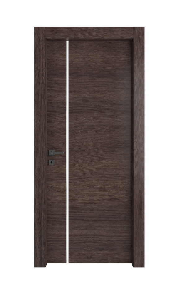 PORTA INTERNA PAIL MOD. VETRO LUCE A ROVERE MOKA 3D