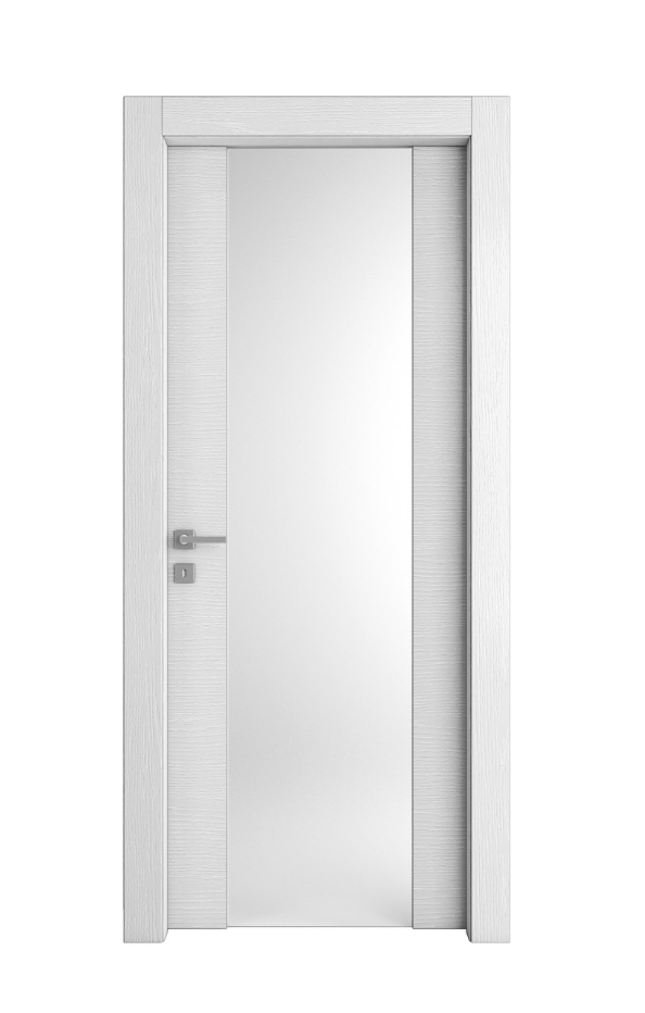 PORTA INTERNA PAIL MOD. VETRO SIMMETRICO BIANCO FRASSINO