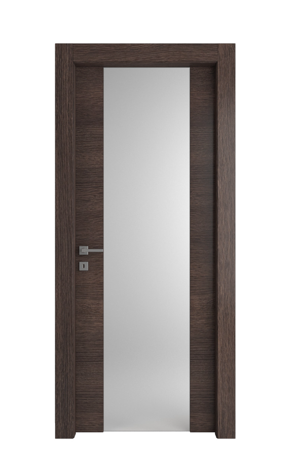 PORTA INTERNA PAIL MOD. VETRO SIMMETRICO ROVERE MOKA 3D