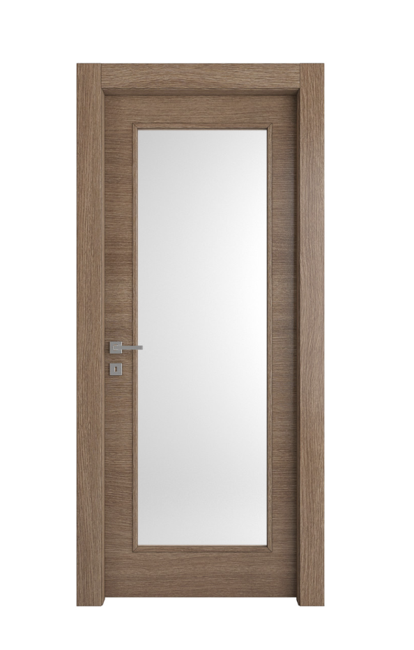 PORTA INTERNA PAIL MOD. VETRO STANDARD ROVERE MOCACCINO 3D