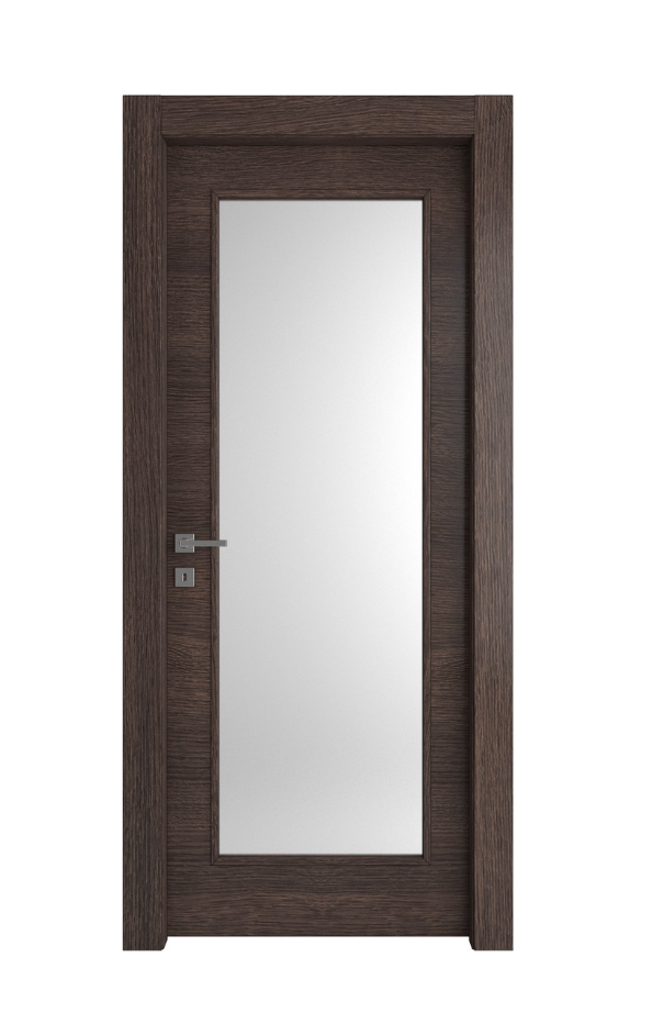 PORTA INTERNA PAIL MOD. VETRO STANDARD ROVERE MOKA 3D