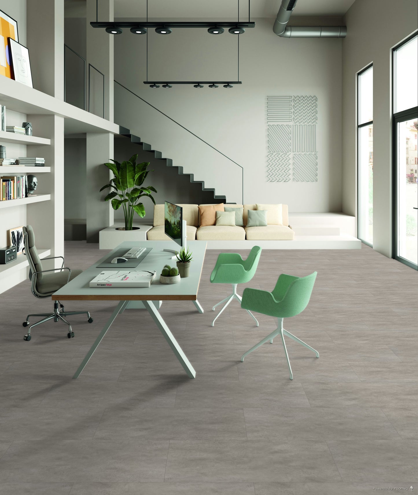 €25,90/mq PAVIMENTO VINILICO DA INCOLLO FLOW 55 GLUEDOWN TILE TEIDE