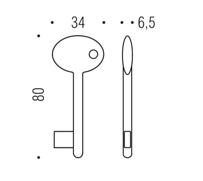CHIAVE PATENT IN OTTONE COLOMBO DESIGN AM14