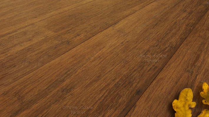 PARQUET BAMBOO OFFICINE ITALIANE MASSELLO STRAND WOVEN CARBONIZZATO LISCIO SWC 14 MM
