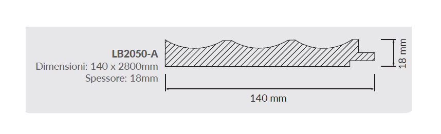 PROFILO TERMINALE X RIVESTIMENTO R&G SHAPE LB2050 MASCHIO