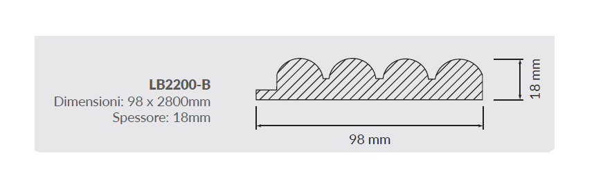 PROFILO TERMINALE X RIVESTIMENTO R&G SHAPE LB2200 MASCHIO