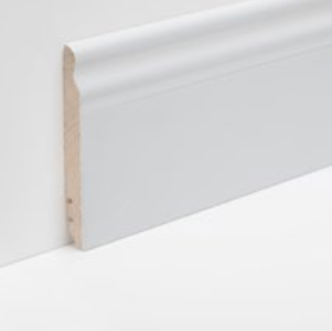 BATTISCOPA IN NOCE TANGANIKA DUCALE LACCATO BIANCO 120X15 MM