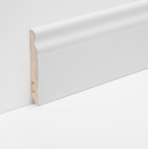 BATTISCOPA IN NOCE TANGANIKA DUCALE LACCATO BIANCO 100X15 MM