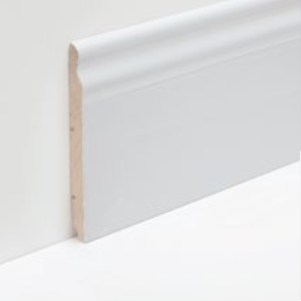 BATTISCOPA DUCALE LACCATO BIANCO SU AYOUS 140X15 MM