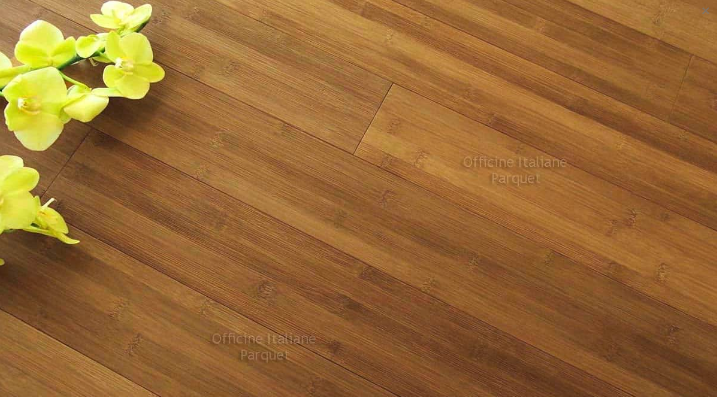 PARQUET BAMBOO OFFICINE ITALIANE NODO LARGO CARBONIZZATO SPAZZOLATO OCF-M-S