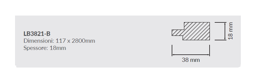 PROFILO TERMINALE X RIVESTIMENTO R&G LB3771-A SINISTRO