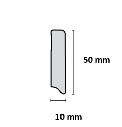 BATTISCOPA IN PVC BIANCO SPC FLOW 50x10 MM