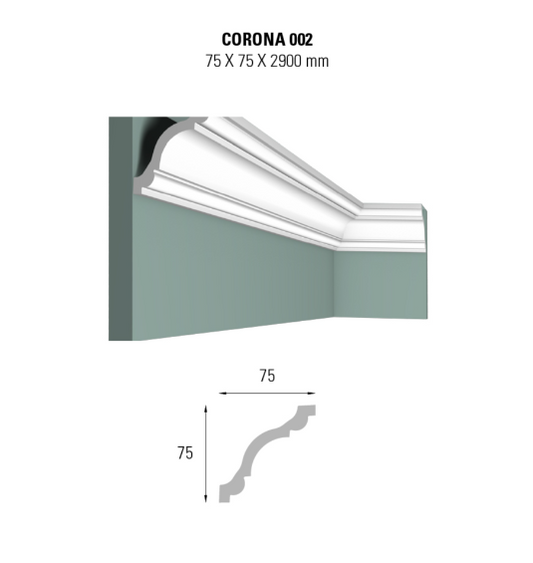 CORNICE PER SOFFITTO POLISTIRENE DÉCO DECKING CORONA C002