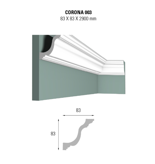 CORNICE PER SOFFITTO POLISTIRENE DÉCO DECKING CORONA C003