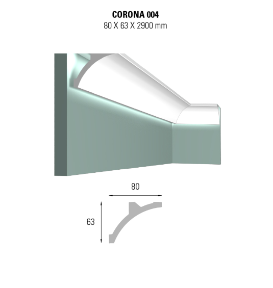 CORNICE PER SOFFITTO POLISTIRENE DÉCO DECKING CORONA C004