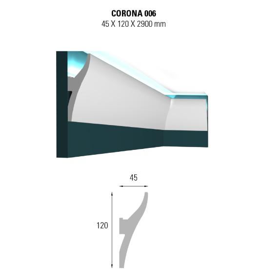 CORNICE PER SOFFITTO POLISTIRENE DÉCO DECKING CORONA C006