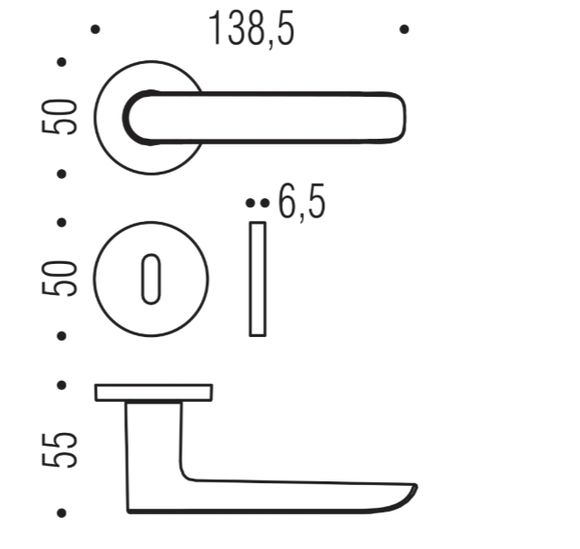 MANIGLIA COLOMBO DESIGN LUND SE11R ROSETTA BASSA