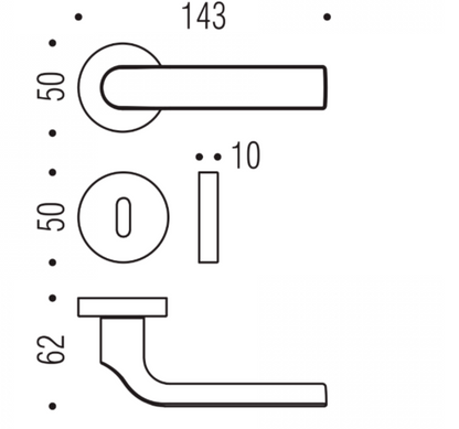MANIGLIA COLOMBO DESIGN META KG11R