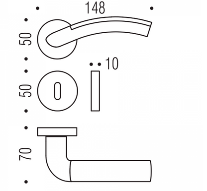 MANIGLIA COLOMBO DESIGN MILLA LC31R