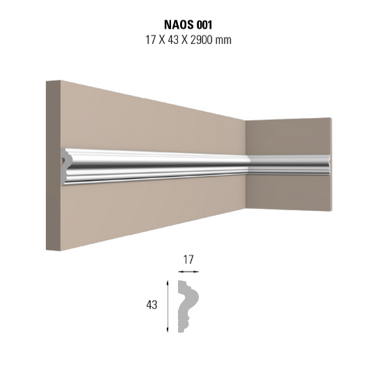 CORNICE PER PARETI POLISTIRENE DÉCO DECKING NAOS 001