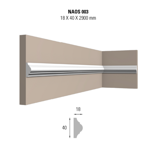 CORNICE PER PARETI POLISTIRENE DÉCO DECKING NAOS 003