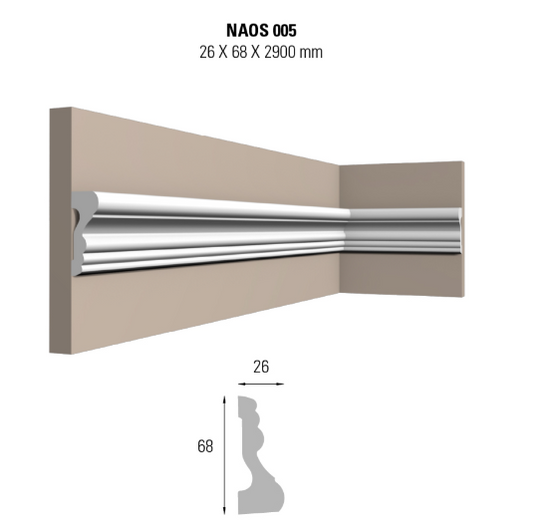 CORNICE PER PARETI POLISTIRENE DÉCO DECKING NAOS 005