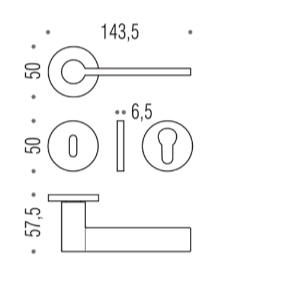 MANIGLIA COLOMBO DESIGN TOOL MD11RF ROSETTA BASSA