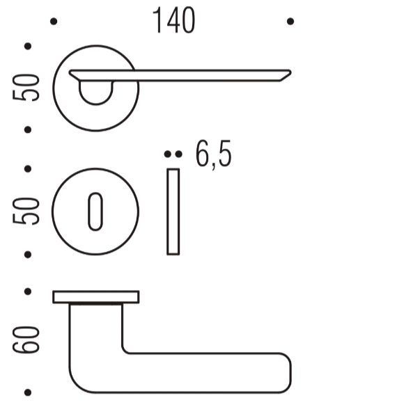 MANIGLIA COLOMBO DESIGN SLIM FF11R ROSETTA BASSA