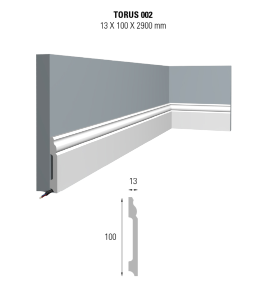 PROFILO BATTISCOPA DÉCO MOOVE.DECOR TORUS 002 - 100x13x2900 mm