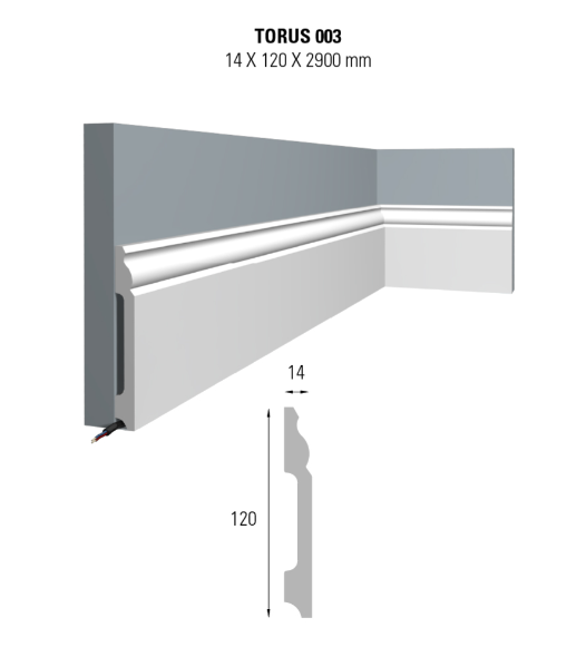 PROFILO BATTISCOPA DÉCO MOOVE.DECOR TORUS 003 - 100x13x2900 mm