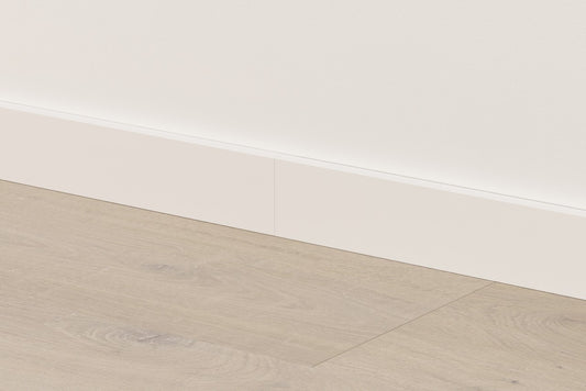 BATTISCOPA BIANCO CLICCABILE 126 cm LAMINATO PERGO 1260x12x50/70/100 mm