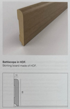 BATTISCOPA IN HDF SKEMA TIME ABBINABILE LUMBERTECH 2400x80x14 mm