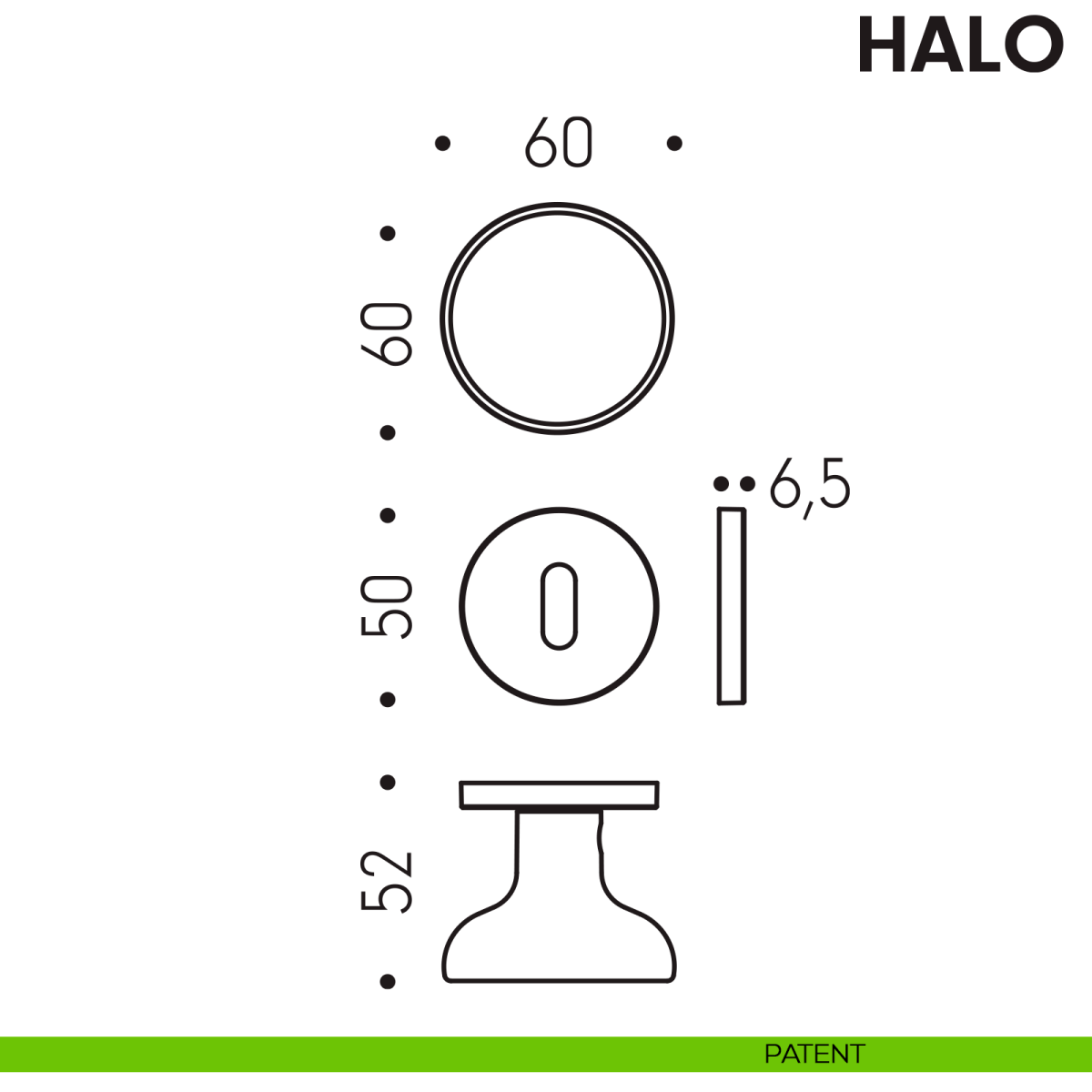 POMOLO GIREVOLE COLOMBO DESIGN HALO AM15R D. 60 mm