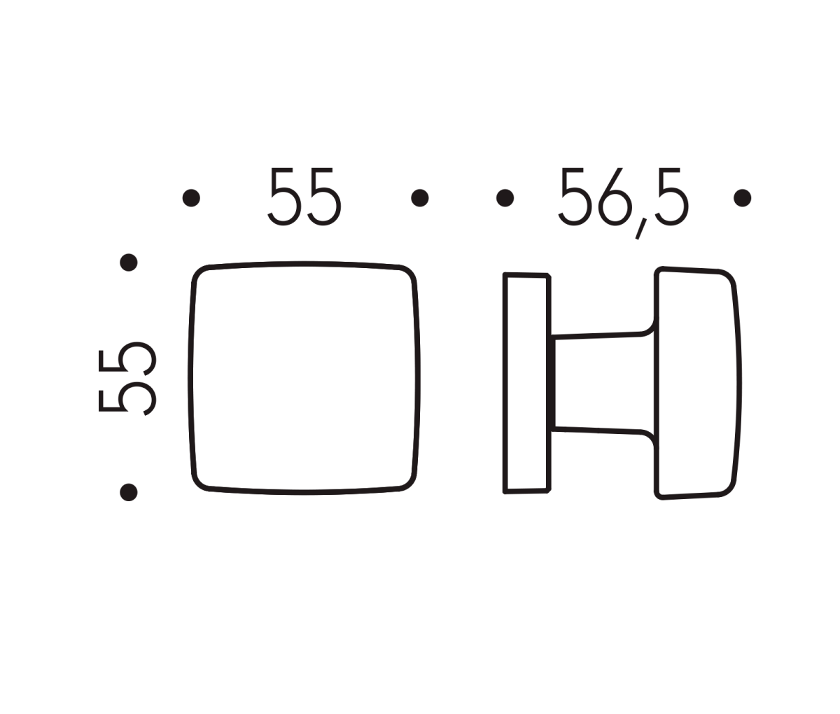 POMOLO FISSO 52x52 COLOMBO DESIGN KUBO ID45
